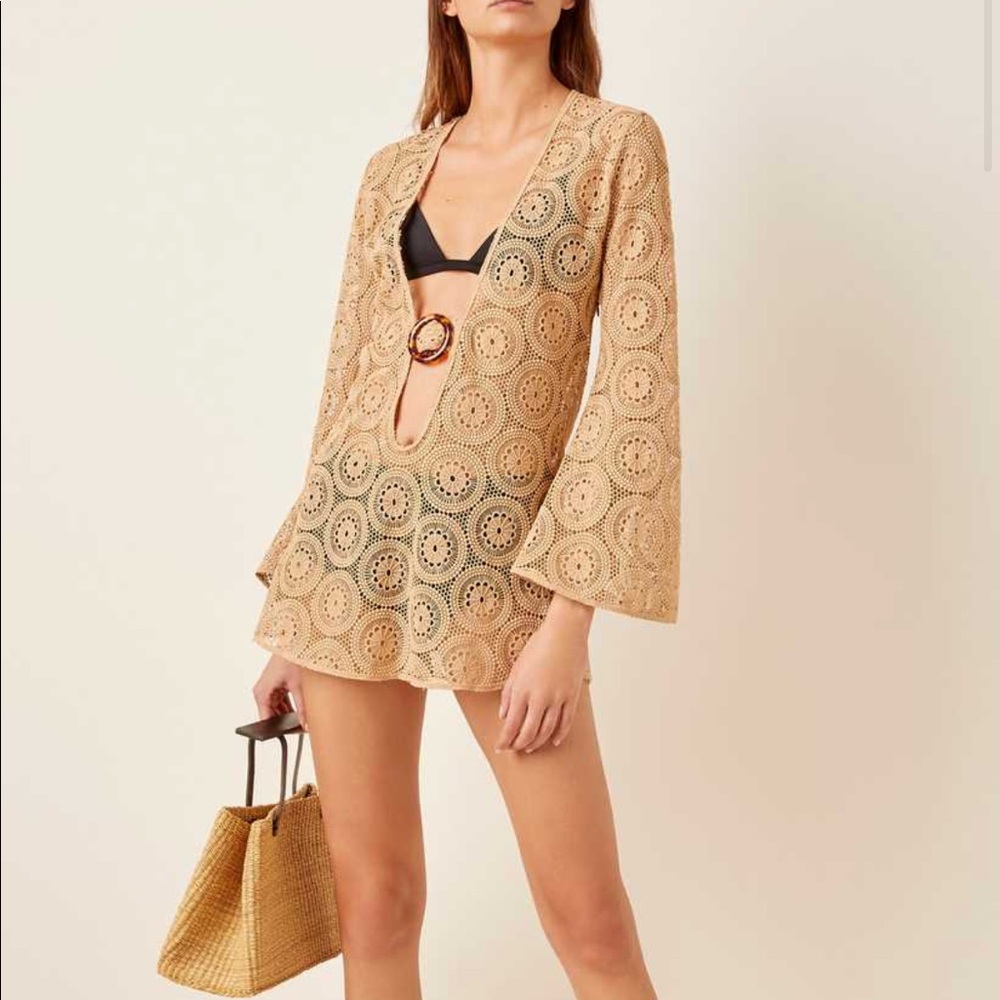 Dodo Bar Or Beige Crochet Swim Coverup